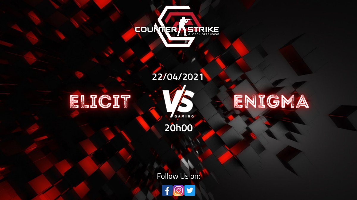 3licitesports's tweet photo. Tonight @ 20h00 the guys take on #eniGMa in the 2021 #VSGL. Goodluck to both teams &amp; have fun.🔥

@VSGamingWorld #csgo #elicit #elicitesports https://t.co/pbgtqwMgY8