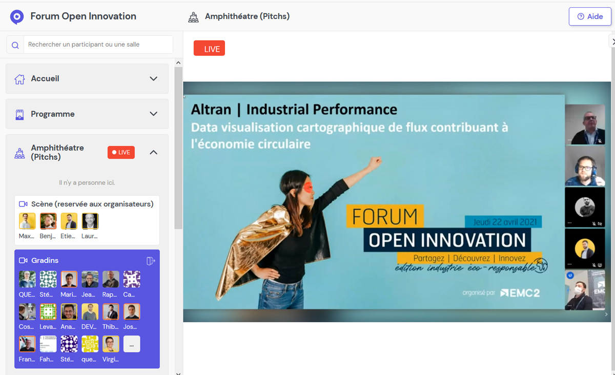 Polemc2's tweet photo. [LIVE 🔴Forum Open Innovation] 2nde session de pitchs "solutions technologiques" en cours avec ALTRAN(@CapgeminiEngFR ) @BIMtech_group, @BoschRexrothFR @CAPACITES_SAS Doptim @IMAUPERTUIS @Metacoustic 
On parle #datavisualisation #IA #RA #intralogistique #énergie #soudage #usinage https://t.co/u6mWPnvVsl