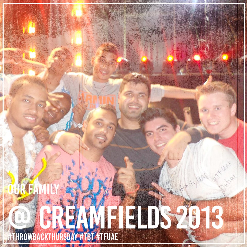 TranceFamilyUAE's tweet photo. #TBT to Creamfields Abu Dhabi with the #TFUAE crew in 2013! #ThrowbackThursday #TFUAE #MyDubai #UAE #Dubai #EDM #electronicmusic #Uplifting #UpliftingTrance #ASOT #FSOE #psychedelic #psy #creamfields #Tranceaddict #EDM #EDMmusic #festival #EDMfestival #festivalseason #abudhabi https://t.co/YsBQdAJcDS