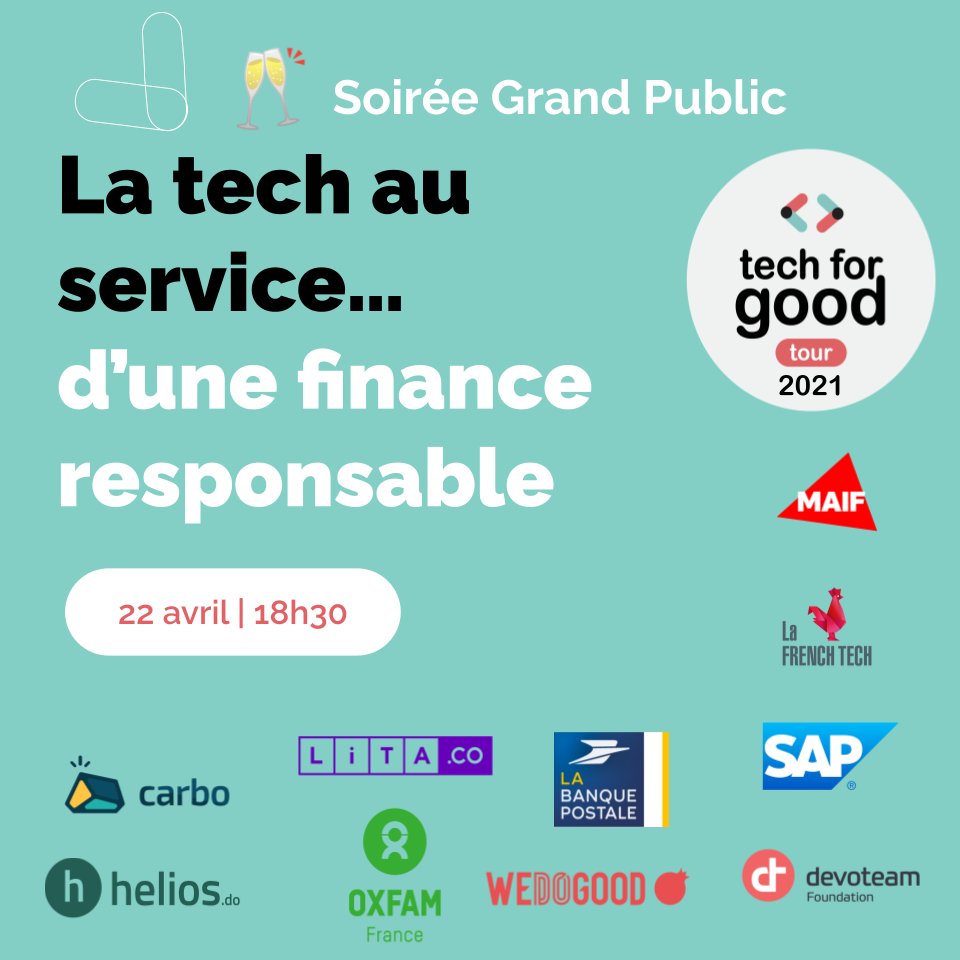 🤩 C'est ce soir : La tech au service d'une #FinanceResponsable !
📢 des exemples 📢une table-ronde 📢des ateliers

👉Rejoignez-nous :  events.makesense.org/e/la-tech-au-s…

Un événement <a href="/makesense/">makesense</a> et @LatitudesTfG  avec le soutien de <a href="/MAIF/">MAIF</a> <a href="/sap4good/">SAP4Good</a> <a href="/LaFrenchTech/">La French Tech</a> <a href="/Devoteam/">Devoteam</a>