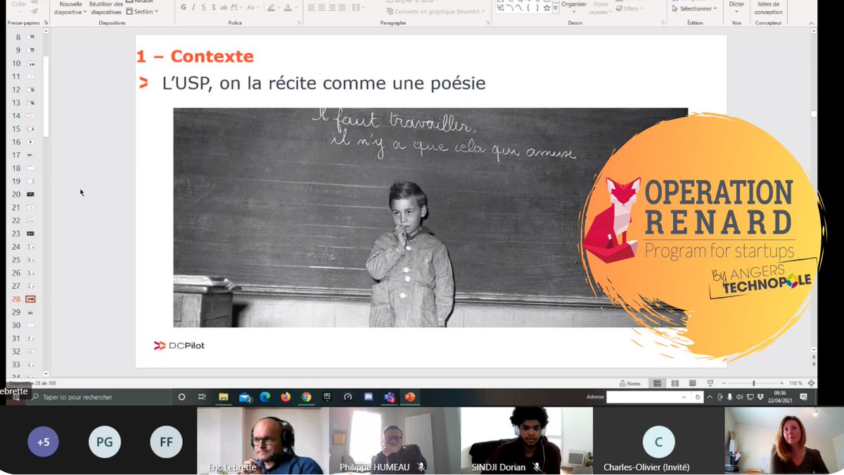 [Atelier 5] - dernière journée du parcours commercial dans l'#accélérateur #oprenard. Aujourd'hui on parle plan d'action✅ Pilotage💻et Closing🎯! #innovation #angers #startup
