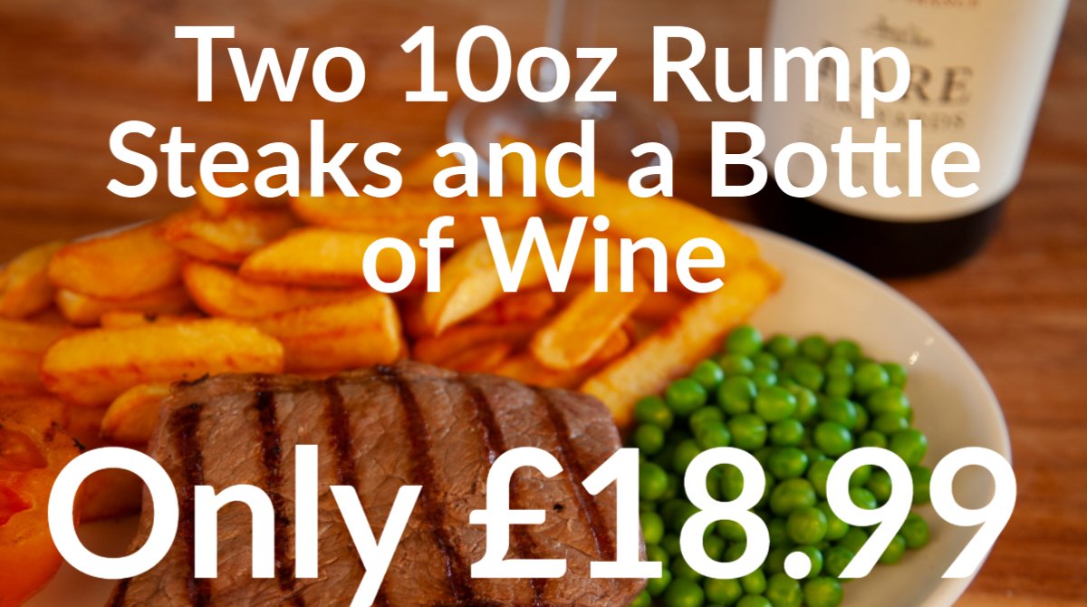 KHTManAtArms's tweet photo. 🥩Our Two Steaks and a Bottle of Wine is still just £18.99
❤️#datenight #lovesteak #steaklover #outout #treatyourself https://t.co/O0AH2Y3Cct
