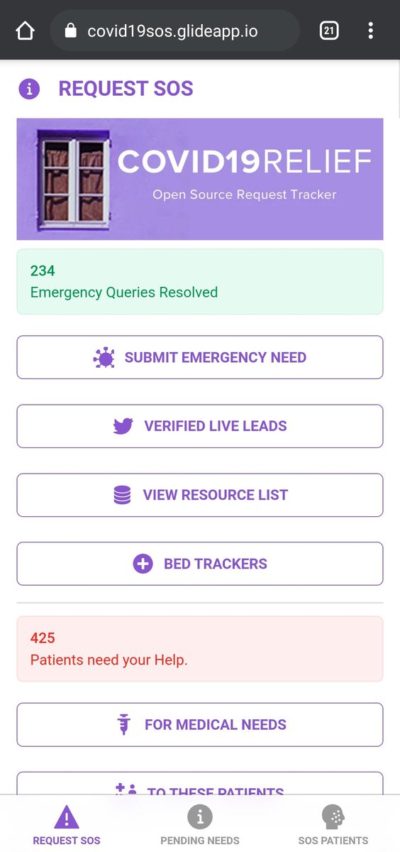 This is a simple website which has both requests and resources list for COVID. Please use it and share it with people in need.RT for more reach https://covid19sos.glideapp.io/ 