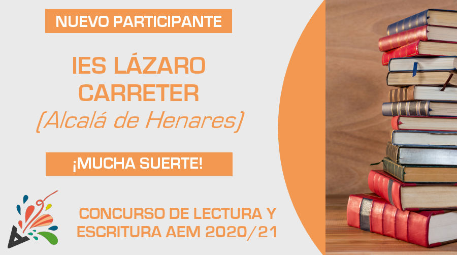 Damos la bienvenida al #ConcursodeLecturayEscrituraAEM 2020-21 al @ilazarocarreter.
 
¡Mucha suerte!

Inscripciones:
concurso-escolar-lectura.es/participa.html