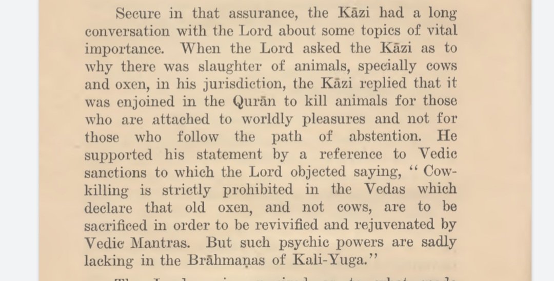 The Kazi and Chaitanya Mahaprabhu discussed a lot of things, in which animal slaughter was a major one. Shri Chaitanya Mahaprabhu gives the below explanation for his stance