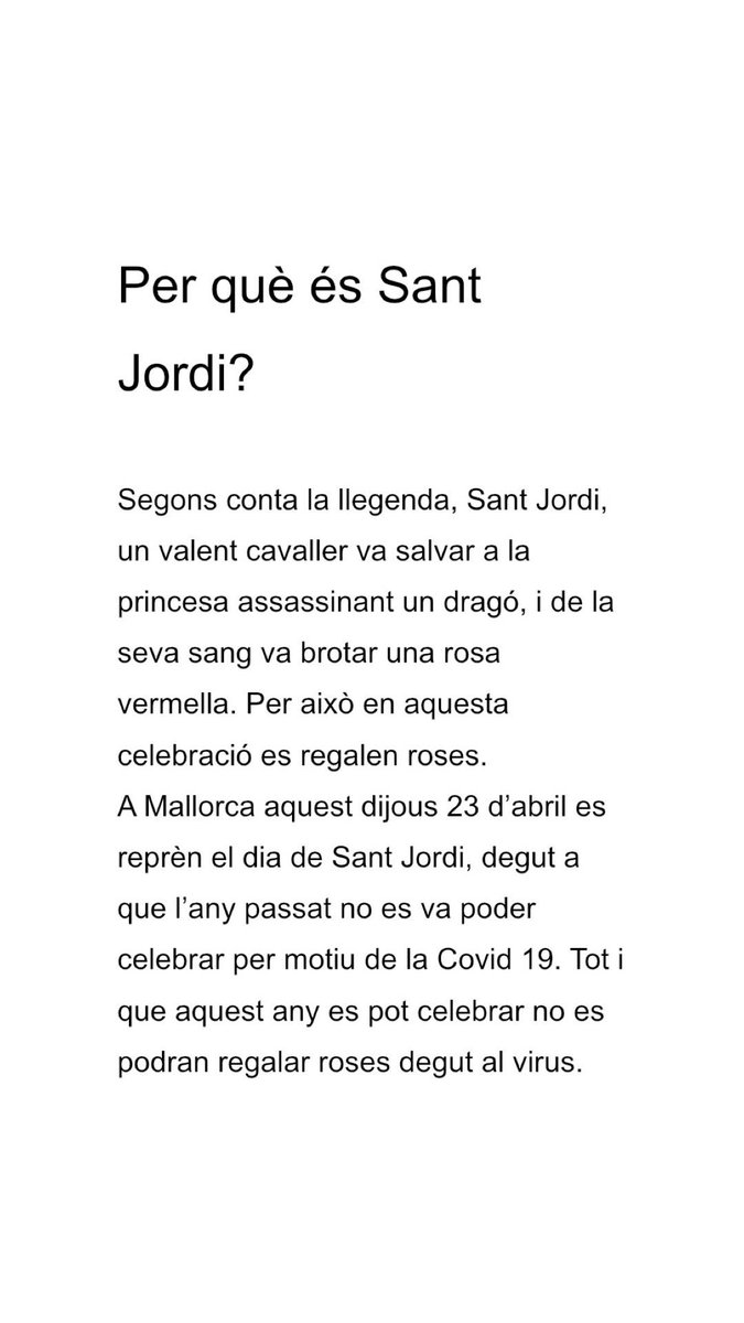 literaescuela's tweet photo. Feliç Día de Sant Jordi!!! Aquí vos deixam un article sobre aquest dia.🌹📚 https://t.co/28NVRaJKs9