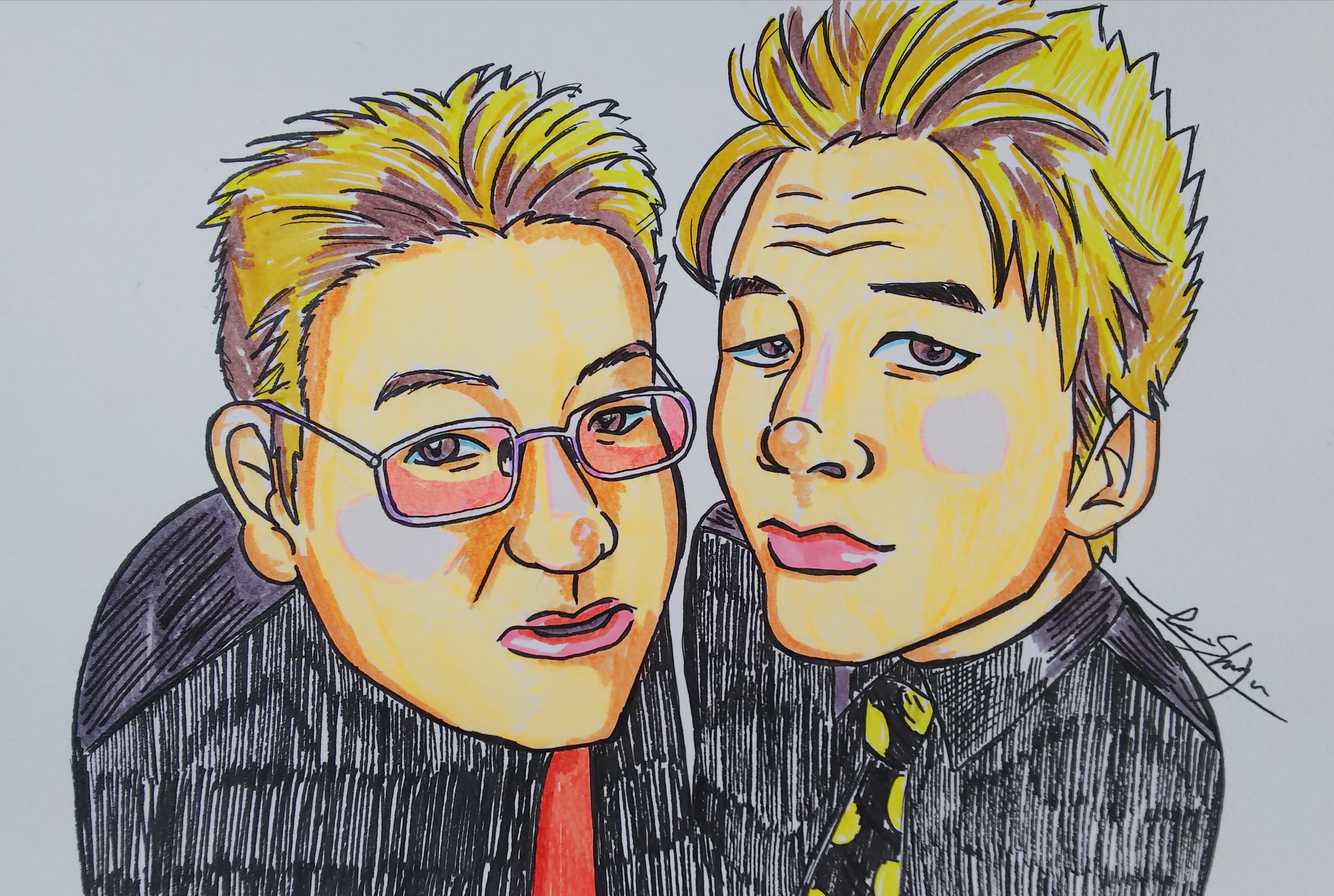 いくみ R Nイクちゃん サンドウィッチマン サンドウィッチマン サンドウィッチマン伊達 さん サンドウィッチマン富澤 さん お笑い芸人 お笑い実力刃 グレープカンパニー 似顔絵 イラスト マーカー T Co Zofo2wdgrx Twitter