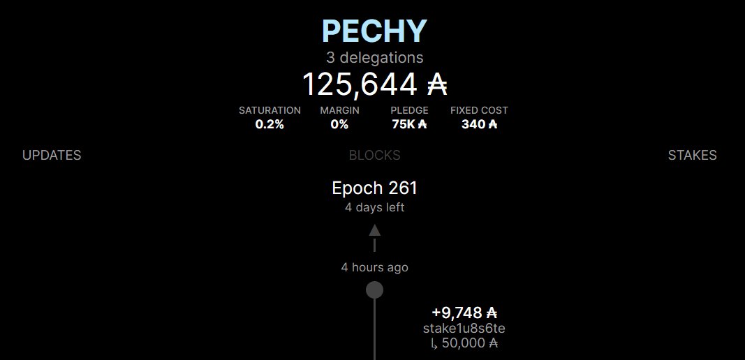 PeachyPool's tweet photo. Our first delegator
Thank you for your support
God bless you
#Cardano #ADA #PECHY https://t.co/JqjzlCjO5r