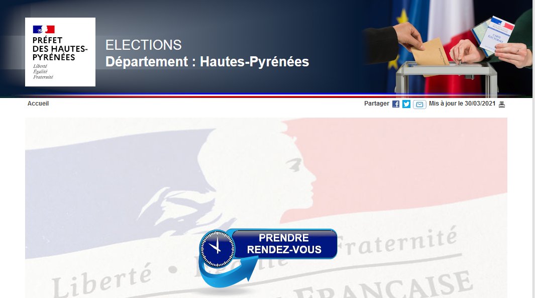 🗳 Elections départementales I Modalité de dépôt des candidatures
Les déclarations de candidatures doivent être déposées en préfecture en prenant obligatoirement un rendez-vous sur le site internet des services de l’État 👉 tinyurl.com/5vmpsp2z