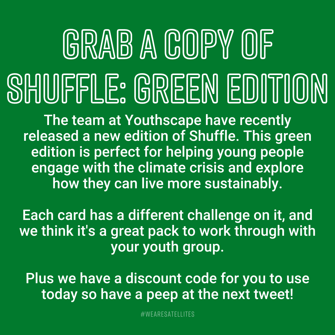 7. Grab a copy of  @Youthscape's Shuffle: Green Edition(Check out the next tweet for a discount code!) #WeAreSatellites #EarthDay  
