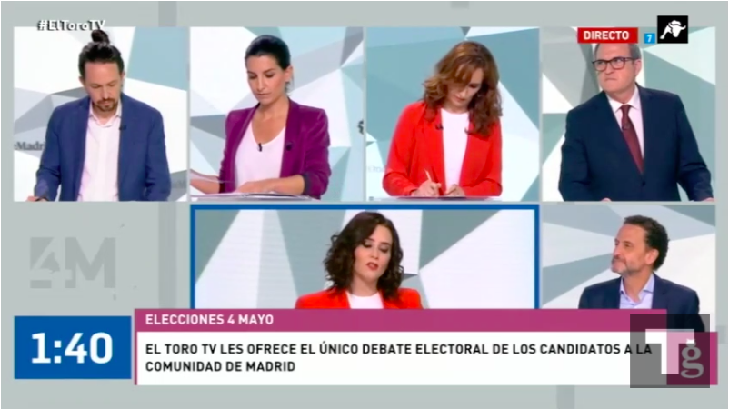 eltorotv's tweet photo. 🚨Si se perdió el #Debate4M de ayer, puede verlo pinchando en le siguiente enlace: 

https://t.co/SlDvtmotjm
 #EleccionesMadrid #4M #ElToroTV https://t.co/Z5wEMeAQns