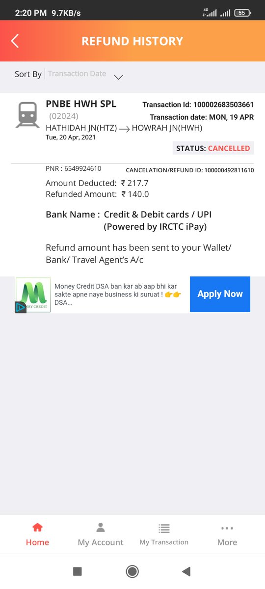 Afroz95's tweet photo. @IRCTCofficial  mena Monday ko eke Ticket cancel kiya tha, uska refund money abhi tak nahi aaya hai.... https://t.co/umkReJFUlt