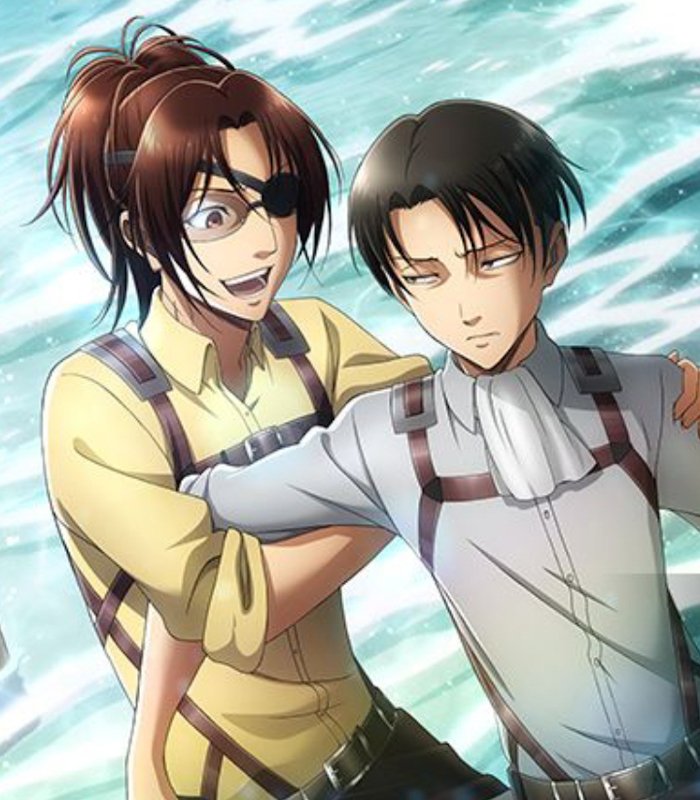 +levi and hanji not minding the close physical contact as seen in various official works.