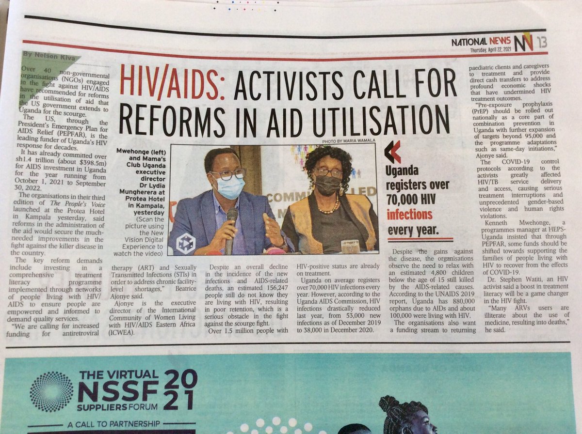 #PeoplesVoiceUg launch in media <a href="/PEPFAR/">PEPFAR</a> <a href="/UNAIDS_UG/">UNAIDS Uganda</a> <a href="/HealthGAP/">Health GAP</a> <a href="/MinofHealthUG/">Ministry of Health- Uganda</a> <a href="/UNYPA1/">Uganda Network of Young People Living with HIV</a> <a href="/hepsuganda/">HEPS-Uganda</a> <a href="/SMUG2004/">#SAYNOTOHOMOPHOBIA | SMUG🏳️‍🌈</a> <a href="/UKPC_UG/">Uganda Key Populations Consortium</a> <a href="/NAFOPHANU/">National Forum Of PLHIV Networks Uganda</a> <a href="/TASOUganda/">TASO,Uganda</a>