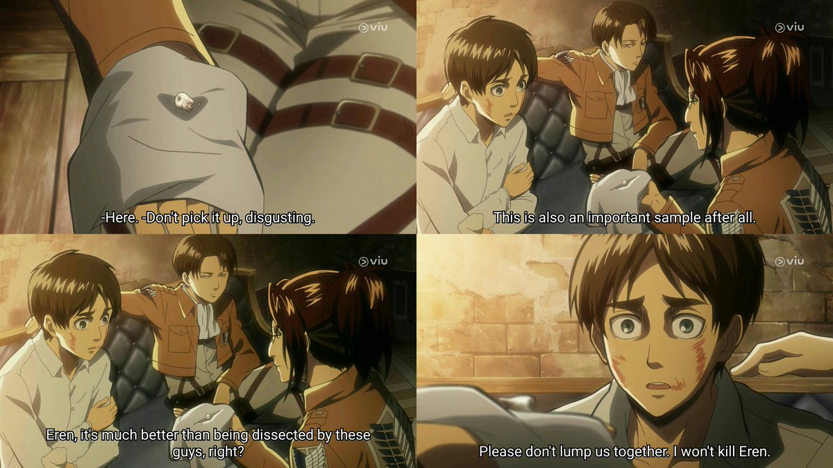 BANTERS. did you notice how most characters do not respond to levi's jokes/sarcasm (either fear or bewilderment) except one hanji zoë?
