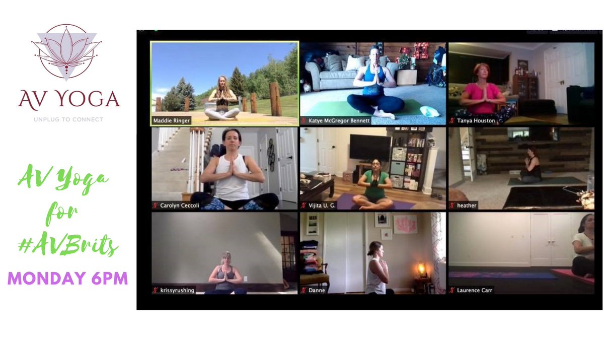 WildwoodPlus's tweet photo. The #AVBrits version of #AVYoga is up and running and we have space for more of you to join us. Held on Mondays at 6pm, these sessions allow you to focus on your health & wellbeing & engage with a group of men & women from the AV community. Contact @TanyaWildwood for more info. https://t.co/jiXejeapjU