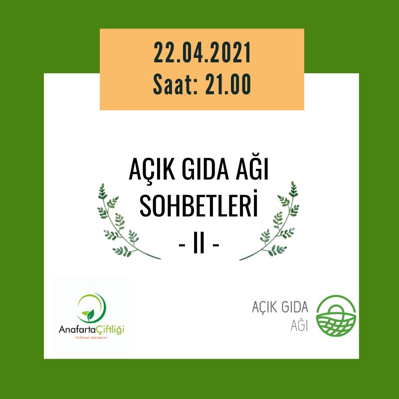 acikgida's tweet photo. Açık Gıda Ağı Sohbetleri 2. konuğu Anafarta Çiftligi ile devam ediyor!

22 Nisan Perşembe(bugün) saat 21:00'da gerçekleşecek canlı yayınımızda görüşmek üzere!😊🌿

https://t.co/QDN0N11Uro

#açıkgıdaağı #openfoodnetwork #temizgıda #organik #organikgıda #organikürünler #canlıyayın https://t.co/DRGW8mGPOo