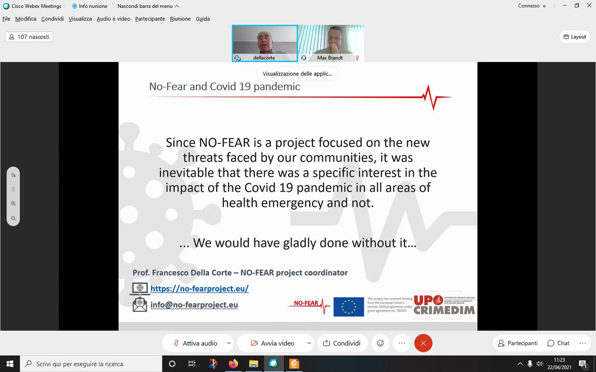 RacheleBranca's tweet photo. Great words from our coordinator @NOFEAR_EU
He was presenting our project and our findings at #CERISWorkshop https://t.co/xjgLRahDut