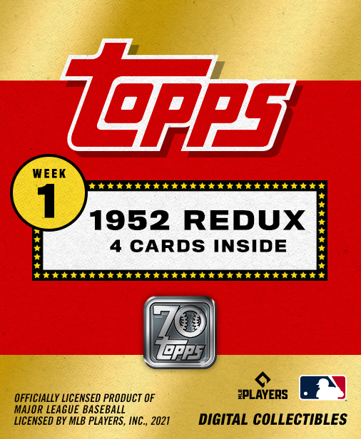 The packs seem to offer a unique promo set, this first week is a 1952 redux? I presume this is players from that era? Or judging by the quality of the photos used, it's actually the  @Topps card style from that era :D  #NFTs  #MLB  #DigitalCollectibles