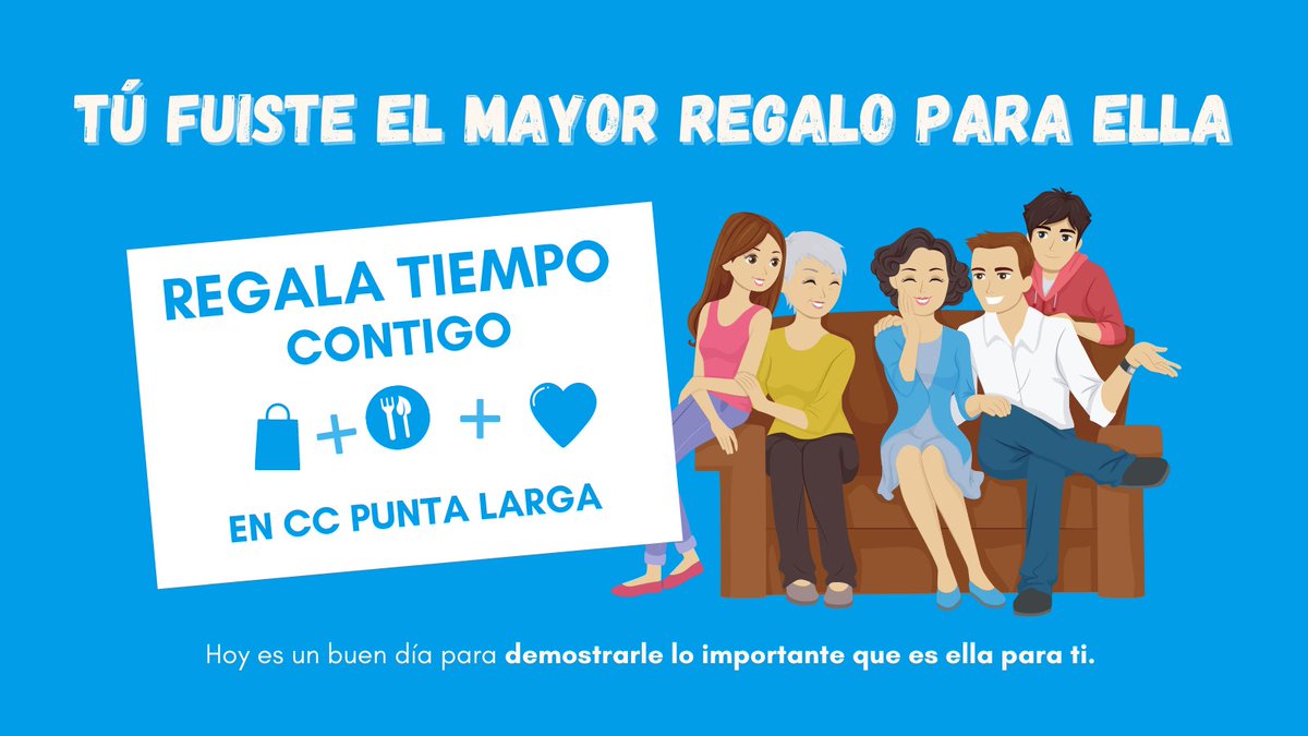 ccpuntalarga's tweet photo. Regalar tu tiempo es la forma más bonita de decirle a alguien cuánto lo quieres.
¡Invita a tu madre a pasar un día de compras contigo en el Centro Comercial! 😍🥰
#diadelamadre2021 #lacomprainteligente https://t.co/aaMEZ9UDJF