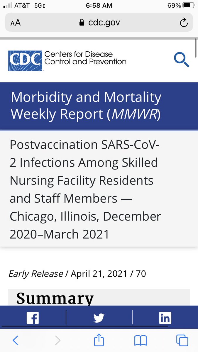 1/ A smart new  @cdcgov report on  #Covid infections among Chicago nursing home residents this winter again offers evidence of a post-first dose infection spike. It also exposes the myth that vaccinations, even at peak effectiveness, end hospitalizations or deaths...
