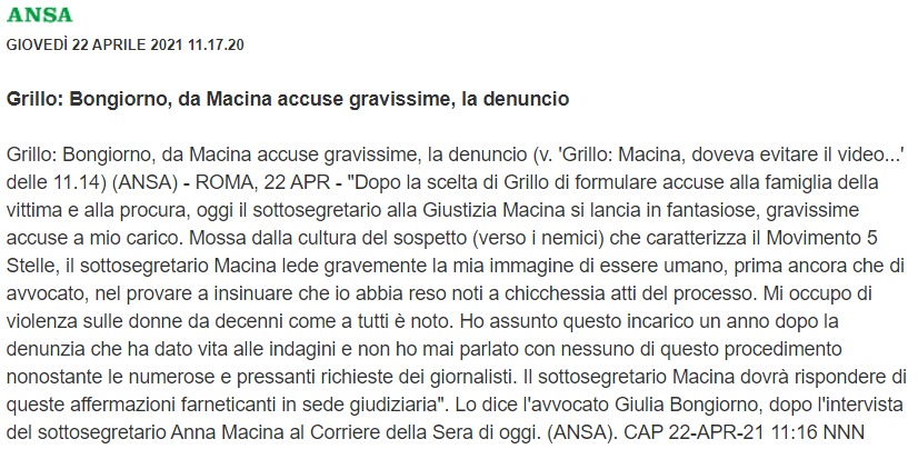 gbongiorno66's tweet photo. Grillo: Bongiorno, da Macina accuse gravissime, la denuncio. https://t.co/wSMLuNIc0j