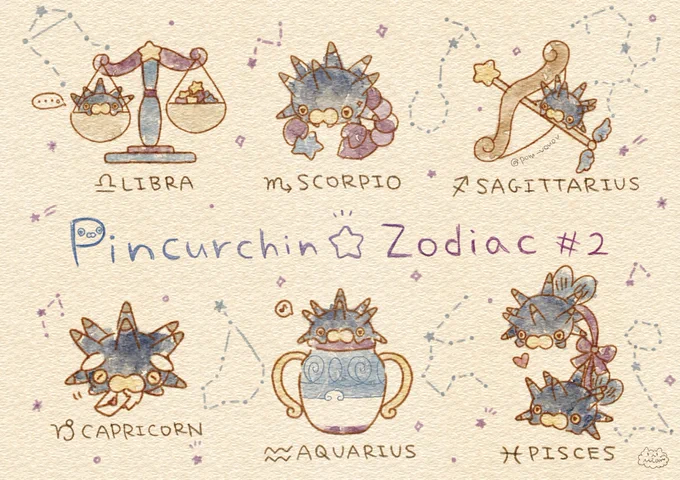 星座のバチンウニその2Pincurchin Zodiac #2#ゆるふわポケモン 