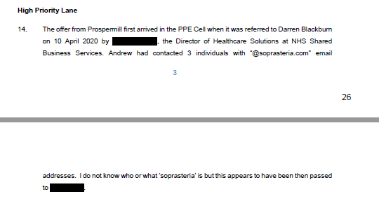 Page 26 shows the significance of some of these redactions....Para 14 here is concerned with how Prospermill and Ayanda got into the VIP Lane - but the name of the person who referred Prospermill into the PPE process is redacted.  https://glplive.org/hearing-2204 