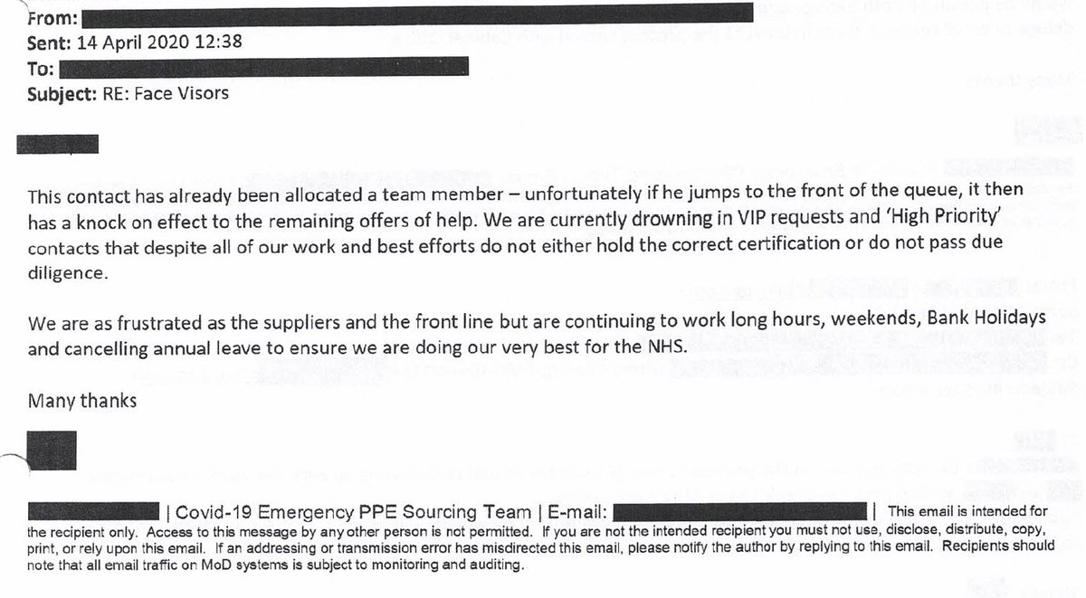 Here's a little sample of what the Court is being shown. Civil servants complaining that they are "drowning in VIP requests" and that they don't hold the correct certification or pass due diligence.