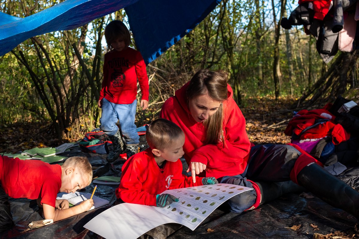 Badshot Lea village infants school visit  @TicesMeadow for outdoor classes. ”We could have been in the classroom for the year and not learned about nature as quickly as you do in nature.” Ms Stocker, Yr 2 teacher  #SaveTicesMeadow  #EarthDay  