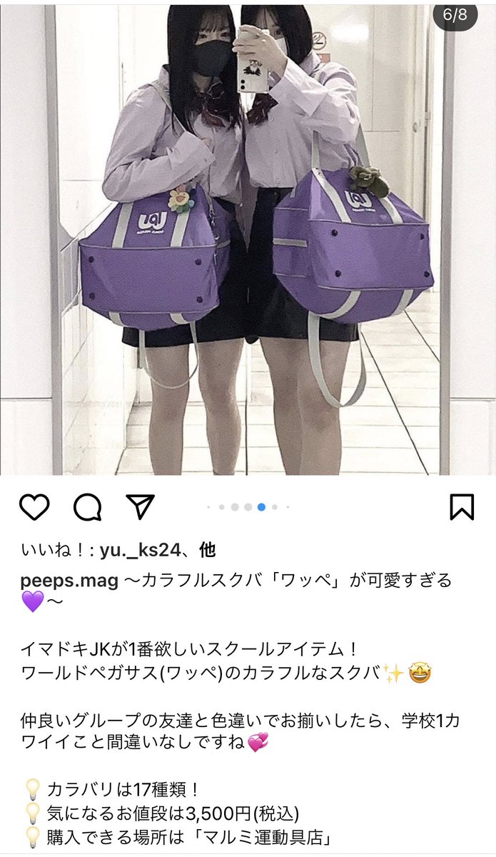 ワッペ　ワールドペガサス　スクバ　ネイビー×グレー 新品