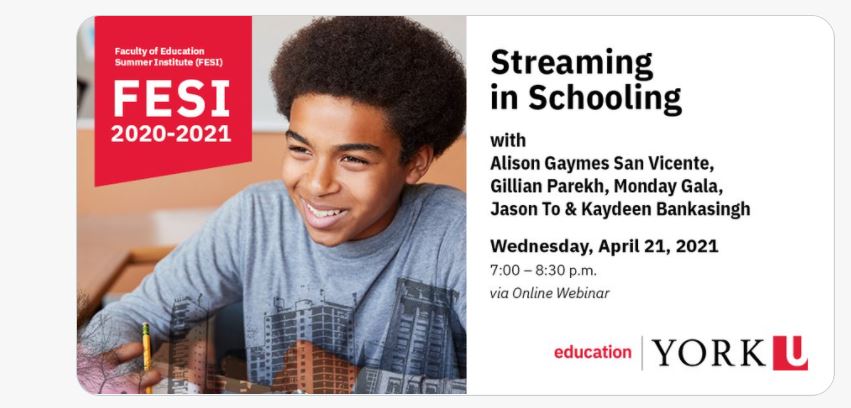 Big thanks to <a href="/FESI_YorkU/">Faculty of Education Summer Institute</a> @MisterRana <a href="/GillyParekh/">Gillian Parekh</a> <a href="/mgala19/">Monday Gala, PhD</a> @Alisongsv @Norah_Marsh <a href="/ChowdhurySayema/">Sayema</a> <a href="/JackNigro/">Jack Nigro</a> &amp; <a href="/endstreaming/">CASE</a>'s Kaydeen Bankasingh for an incredible 90 minutes of mic drops, truth bombs &amp; good trouble about destreaming.
Catch it again: youtu.be/2OuJ8Z5ogy0