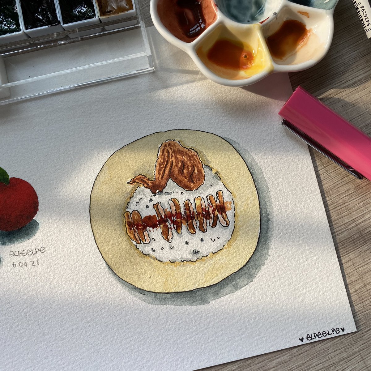 minminn_minmin's tweet photo. สามชั้นทอดน้ำปลา 😋
#สีน้ำ #shinhan #shinhanwatercolor #watercolour #watercolorpainting #art #sketch https://t.co/pZNN2kAq2F