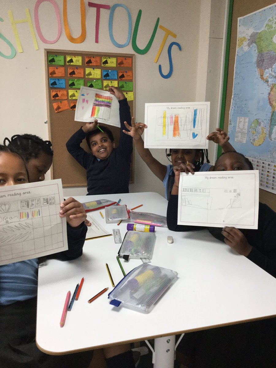 STC_6RROLD's tweet image. @OpenUni_RfP @STC_BookChat 

Today, we are designing our own dream reading area! We’ve thought about where we normally like to read, and what we think is important to have in our areas. They look great! 📖🌟