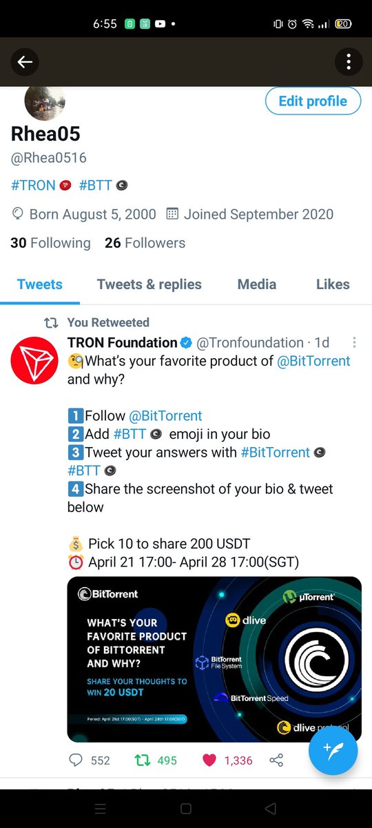 Rhea0516's tweet photo. @Tronfoundation @BitTorrent #BitTorrent  #BTT https://t.co/sQiFqsYGqp