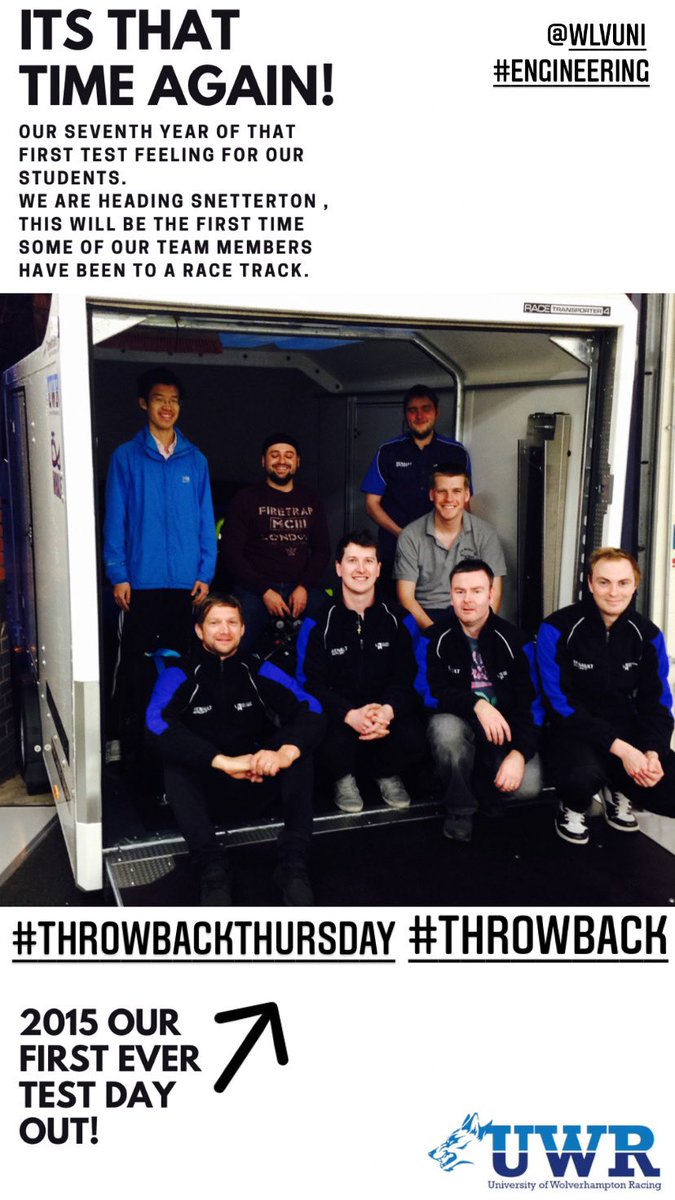 UWRacing's tweet image. We are heading to @SnettertonMSV for our first test of 2021 , its been a long wait but we can’t wait! 
We thrive on giving our race team members best experience possible, we now enter our seventh year doing it!! 👊🏼
#studentlife #racingwolves #loveit #ThrowbackThursday #2015
