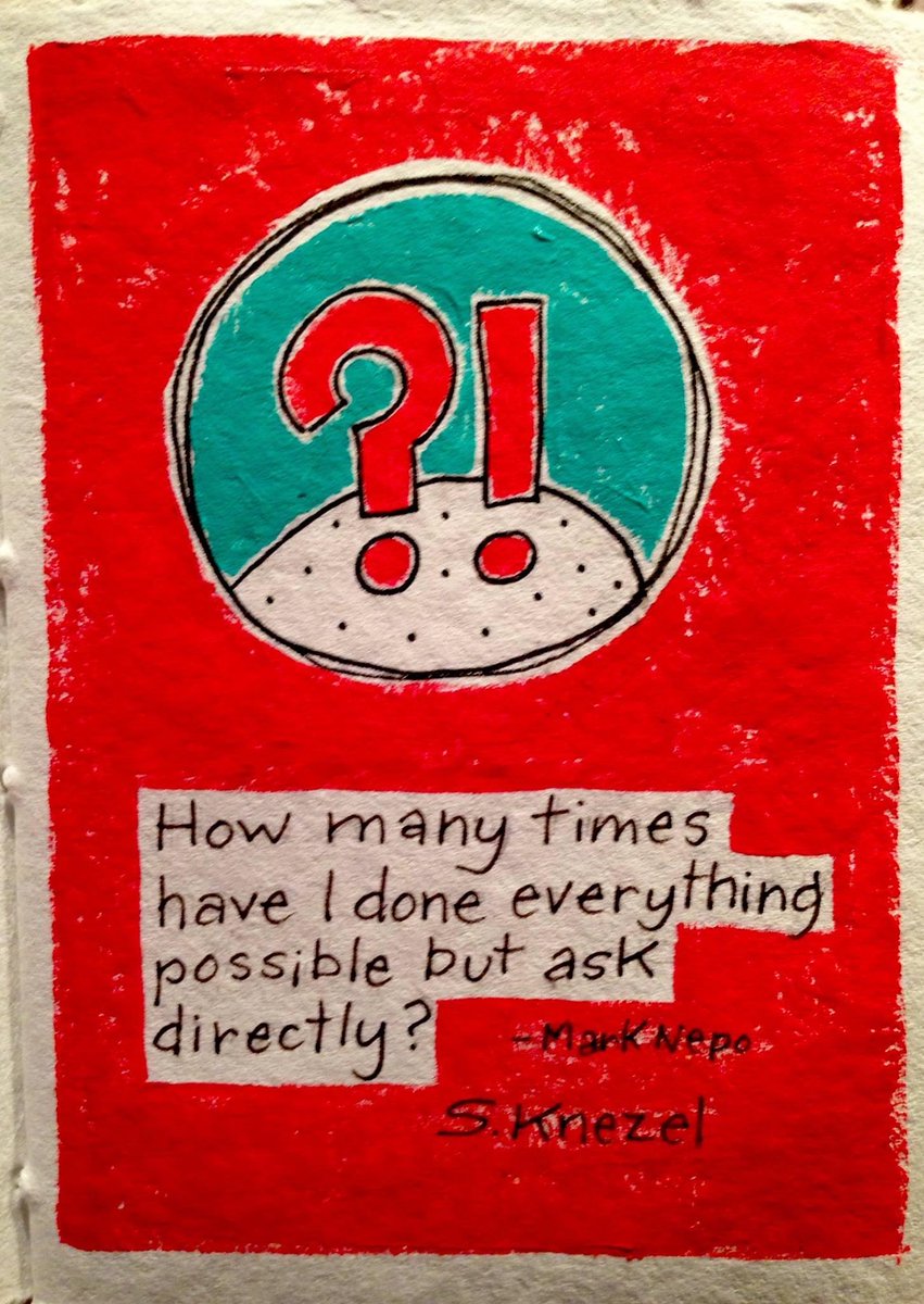 sherrillknezel's tweet photo. How many times have I done everything possible but ask directly? -Mark Nepo

A drawing from the beginning of my daily practice. My mantra since then has become, “They can just say no.”  

#dailydrawing #meaningfulmarks #drawingisthinking ⁦@marknepo⁩ #justask #bedirect https://t.co/RtecttHA7c