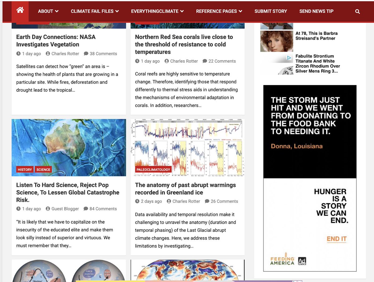 Hi  @feedingamerica unfortunately your ads have been placed on WUWT, a climate change denial site! This  #EarthDay   please will you remove your ads from this misinformation site?