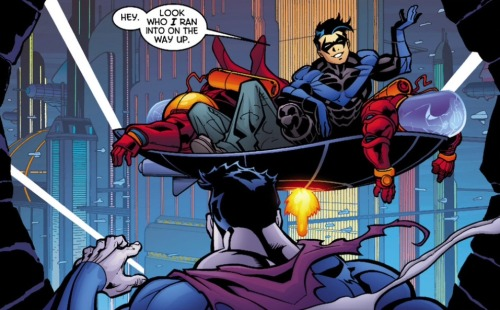 Who says you can't have fun while saving people: not these two!  #Nightwing  #Superman  