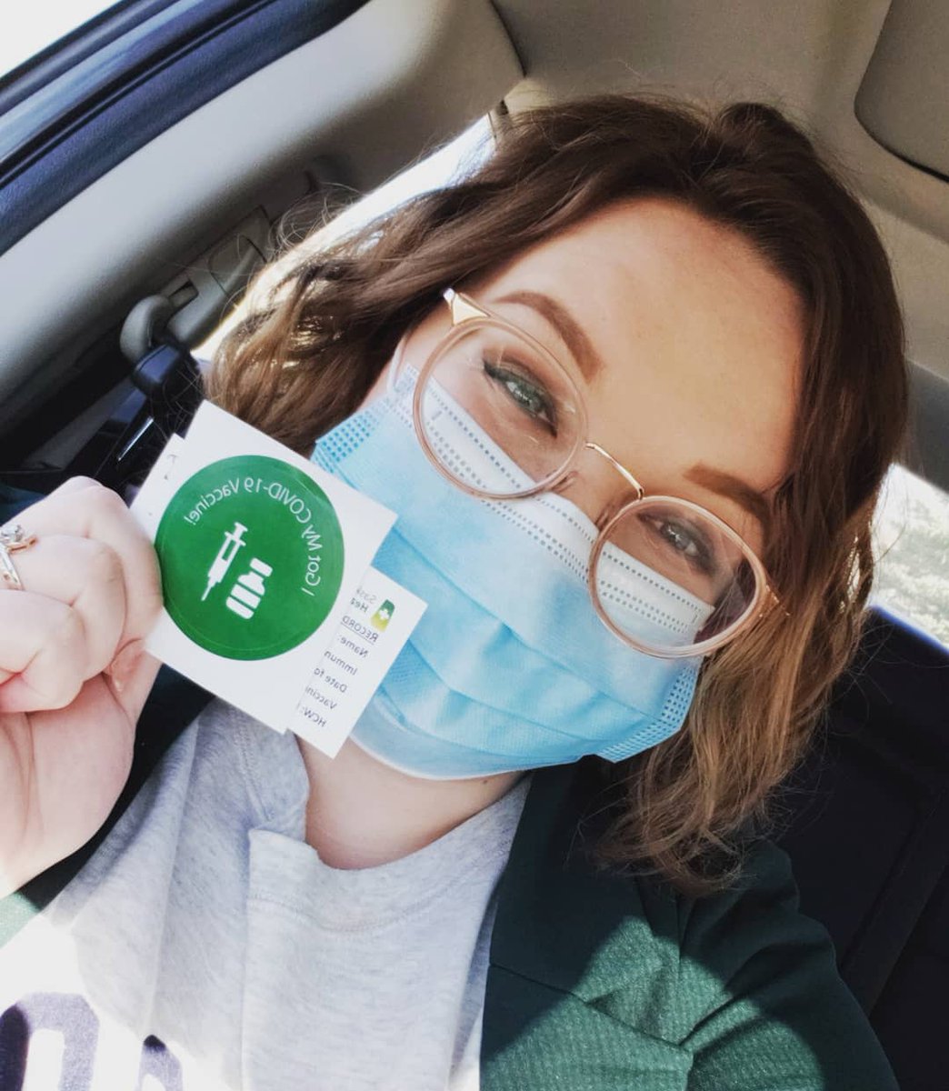 MsSpilchuk's tweet photo. Almost forgot to post about the most exciting thing that happened to my yesterday! Vaccine #1 is in the books! https://t.co/cFSSX8lsqI