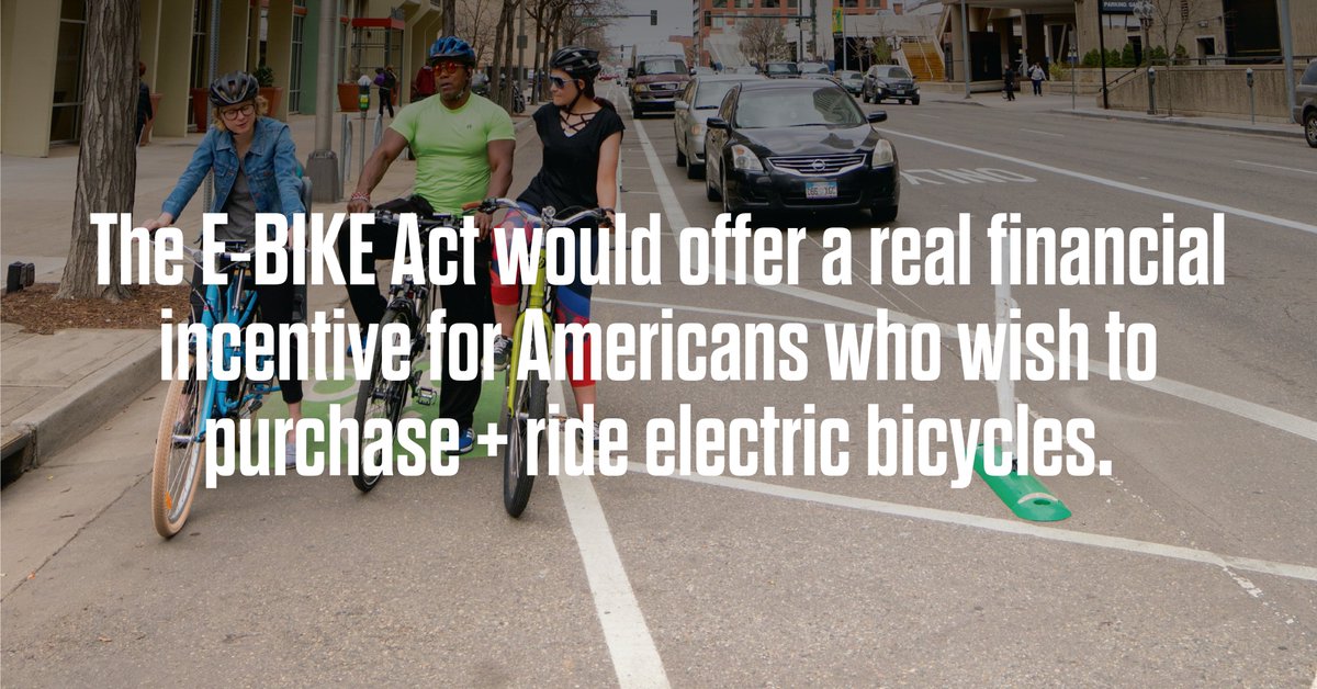 Also critical: let's make e-bikes more financially accessible to more Americans by passing the  #EBIKEAct from  @RepJimmyPanetta,  @repblumenauer &  @RepThompson.