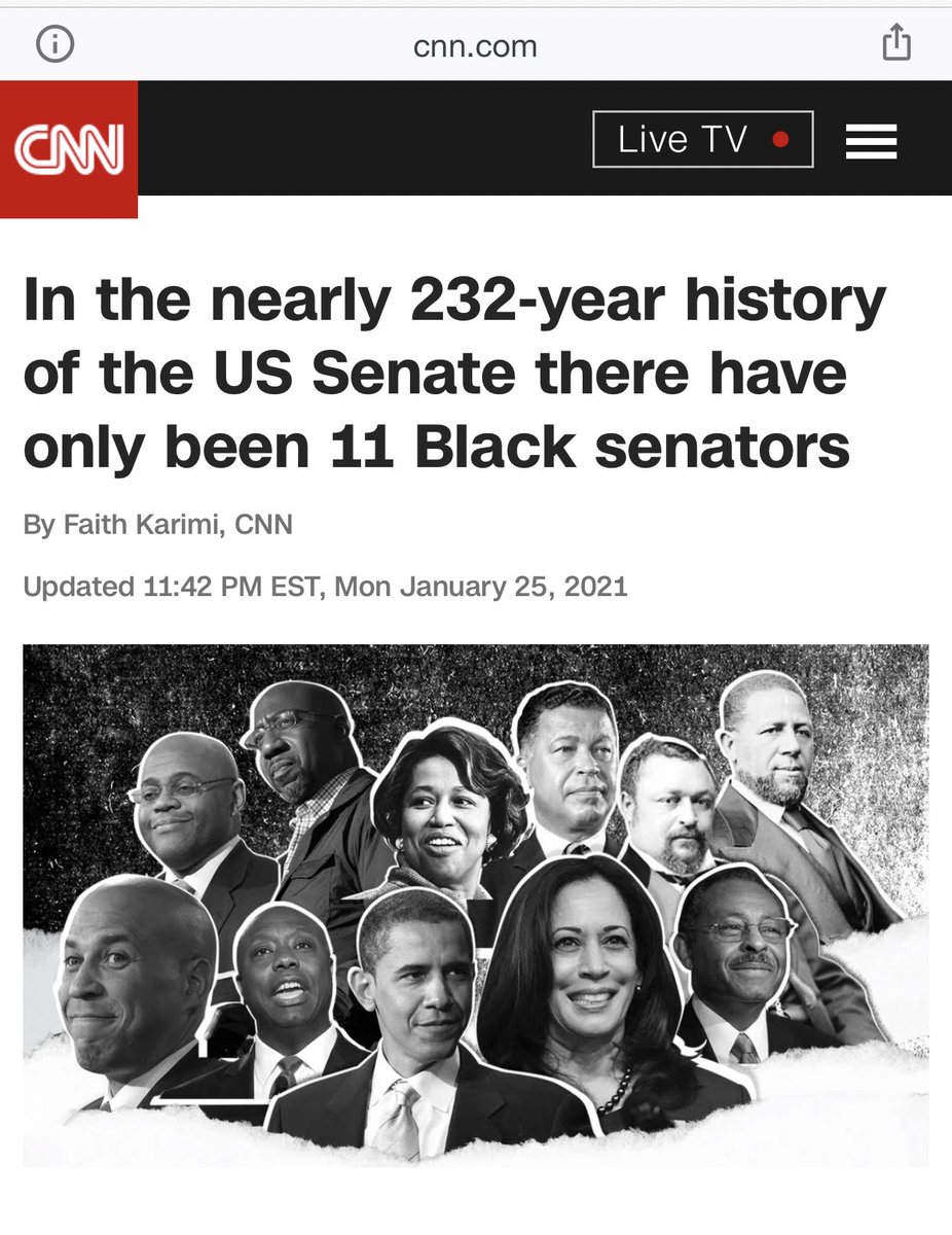 Another obvious point is politics. The Presidency, the Senate, and the Supreme Court have approached being 99% white for their history, despite the country never being that white demographically. There’s only been 11 Black Senators ever, with most coming in last 20 years