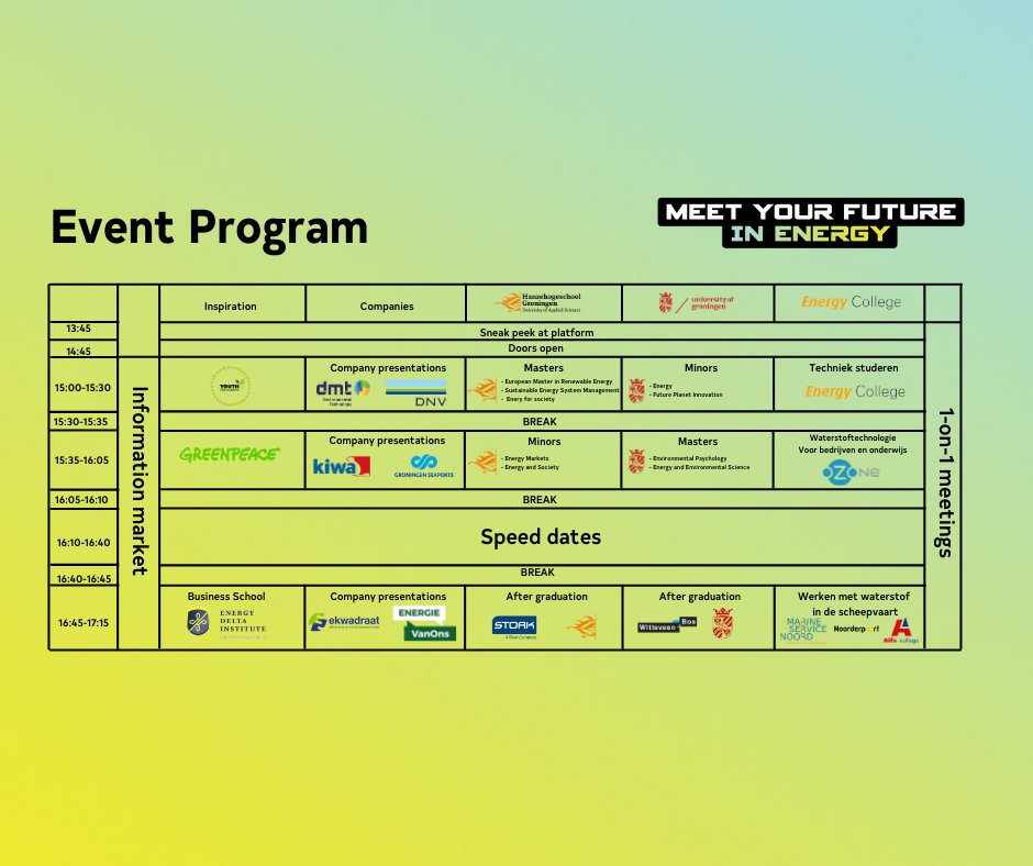 Om 14.45 gaan de virtuele deuren open van het #careerevent #meetyourfutureinenergy en <a href="/EnergyCollege/">Energy College</a> zit er klaar voor om mbo-studenten, docenten en bedrijven mee te nemen in de wondere wereld van nieuwe energie energyacademy.org/programme/care… #mbo #energieonderwijs #waterstof