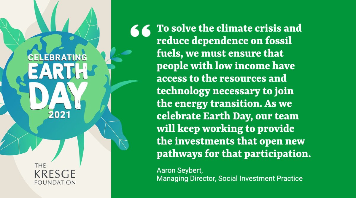 Kresge Social Investing (@kresgesocinv) on Twitter photo We're joining <a href="/kresgenviro/">Kresge Environment</a> in a celebration of #EarthDay today. Follow <a href="/kresgefdn/">Kresge Foundation</a> for a takeover from <a href="/CJAOurPower/">Climate Justice Alliance (CJA) š»</a>. And follow our #impinv partners who work on climate: <a href="/posigensolar/">PosiGen</a> <a href="/NYCEEC/">NYCEEC</a> <a href="/GreenprintGSI/">Greenprint Partners</a> @InclusiveProsp <a href="/SPPortAuthority/">Saint Paul Port Authority</a> <a href="/NatlHsingTrust/">NationalHousingTrust</a> <a href="/CTGreenBank/">CT Green Bank</a> <a href="/CommonsE/">Commons Energy L3C (www.commonsenergy.com)</a> We're joining <a href="/kresgenviro/">Kresge Environment</a> in a celebration of #EarthDay today. Follow <a href="/kresgefdn/">Kresge Foundation</a> for a takeover from <a href="/CJAOurPower/">Climate Justice Alliance (CJA) š»</a>. And follow our #impinv partners who work on climate: <a href="/posigensolar/">PosiGen</a> <a href="/NYCEEC/">NYCEEC</a> <a href="/GreenprintGSI/">Greenprint Partners</a> @InclusiveProsp <a href="/SPPortAuthority/">Saint Paul Port Authority</a> <a href="/NatlHsingTrust/">NationalHousingTrust</a> <a href="/CTGreenBank/">CT Green Bank</a> <a href="/CommonsE/">Commons Energy L3C (www.commonsenergy.com)</a>