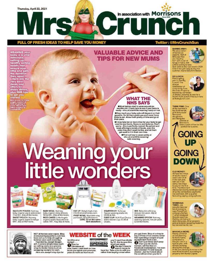 One of my sites is website of the week in <a href="/TheSun/">The Sun</a> today! <a href="/MrsCrunchSun/">MrsCrunchSun</a> #MoneySaving