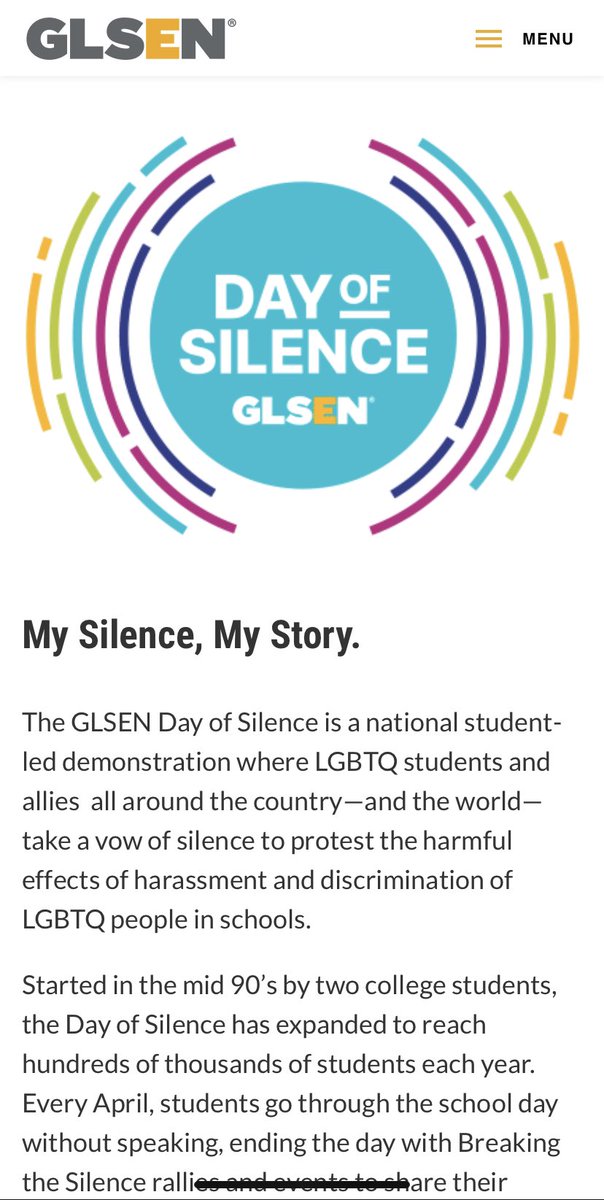 MrsReilly's tweet image. Did you know tomorrow is the national Day of Silence? 🌈Logan MS has students that will be participating. Won’t you join us?