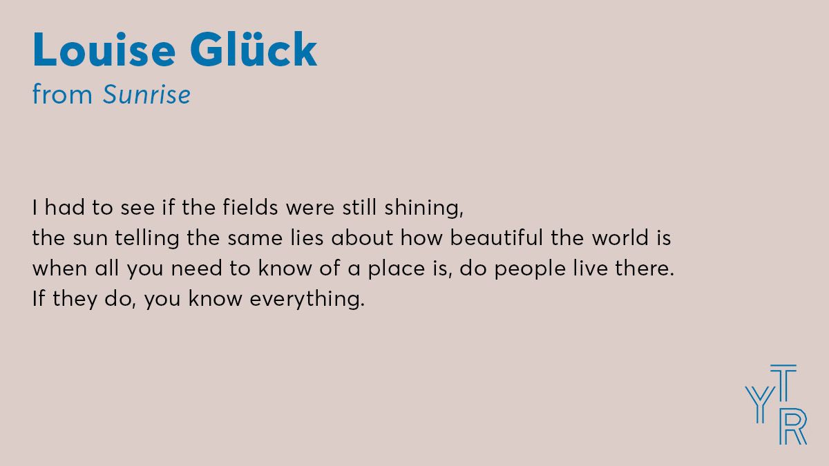 Happy birthday to Louise Glück! A look back at four decades of her work in TYR:  