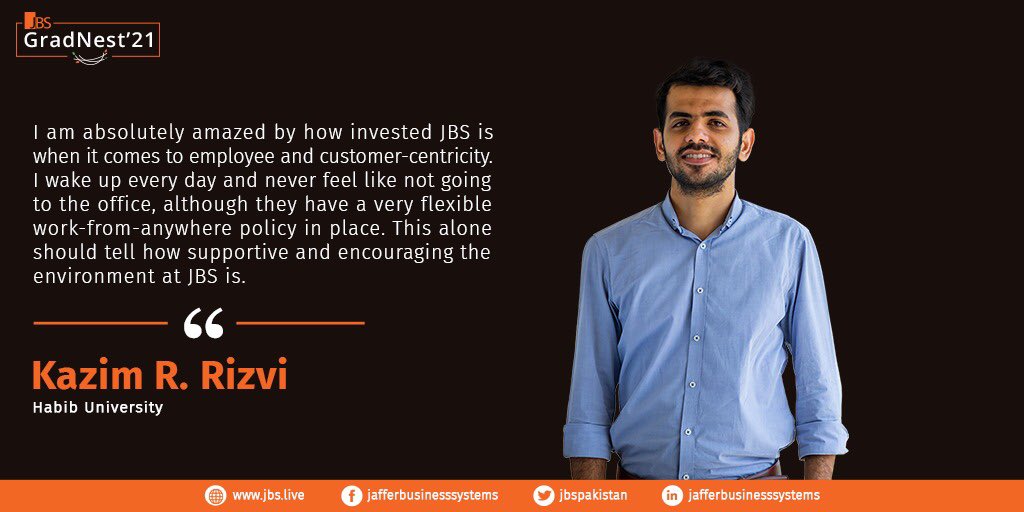 jbsgloballive's tweet image. Eager to grow and learn in your careers? Apply now to #GradNest’21 for the chance to do just that!

Umer Khan &amp;amp; Kazim R. Rizvi give their two cents about their time at JBS. Read what they have to say.

📌 Apply Now: jbs.live/gradnest21

#JBSCareers #GraduateTraineeProgram
