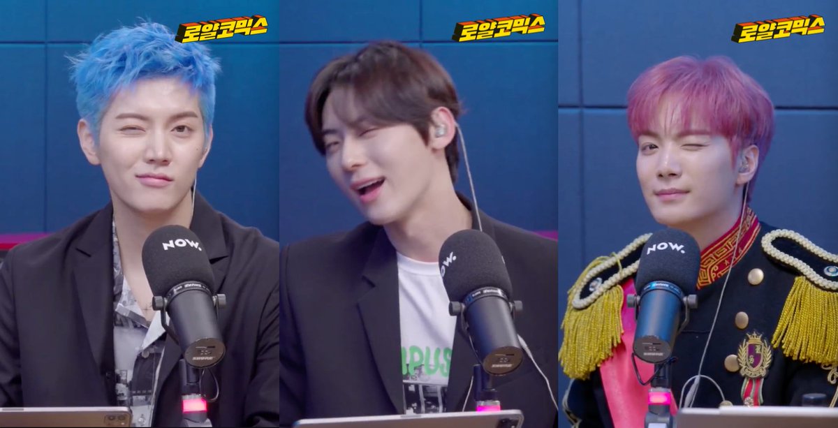 They ended the segment by winking at the screen to fill up the power gauge! So cute  #뉴이스트    #NUEST    #JR  #민현  #렌  @NUESTNEWS