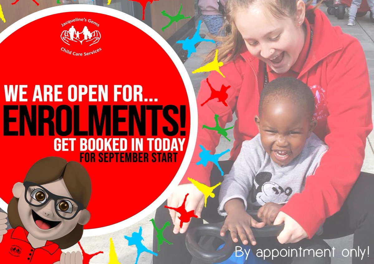 We are NOW Enrolling Children for September start! Get in contact with our Nursery Manager to organise your booking, erithpark@jacqgemschildcare.com.